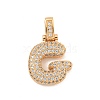 Brass Micro Pave Clear Cubic Zirconia Pendants KK-B099-01G-G-1