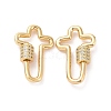 Brass Micro Pave Clear Cubic Zirconia Keychain Clasps ZIRC-TAC0005-02A-G-2