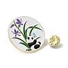 Panda with Orchid Enamel Pins JEWB-A016-02A-01-3