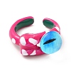 Acrylic Double Dragon Eye Open Cuff Ring RJEW-H111-04-2