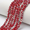 Electroplate Opaque Solid Color Glass Beads Strands EGLA-A034-P4mm-K02-1