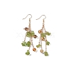 Golden Plated Brass Dangle Earrings EJEW-K275-01G-04-1