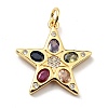 Brass Micro Pave Cubic Zirconia Pendants KK-E015-28G-2