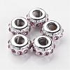 Rondelle Platinum Core CCB Plastic Glass Rhinestone Large Hole European Beads CPDL-I005-05-1