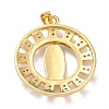 Brass Micro Pave Clear Cubic Zirconia Pendants ZIRC-A021-30G-2