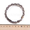 Natural Grey Agate Beaded Stretch Bracelets for Women Men BJEW-M049-10A-5