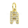 Letter Brass Micro Pave Clear Cubic Zirconia Pendants KK-K354-06G-R-1