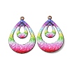 Rainbow Color Printed Iron Pendants RN-CBA3547-03D-1
