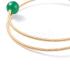 Natural Green Aventurine Round Beaded Bangle BJEW-JB07816-02-5