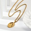 304 Stainless Steel Virgin Mary Pendant Wheat Chain Necklaces for Men NJEW-S387-09G-03-3