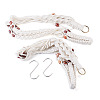 2Pcs Handmade Macrame Polyester with Wood Bead Plant Hanger AJEW-HS0001-47A-3