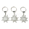 Natural Quartz Crystal & Brass Sun Pendant Keychain G-Z033-03P-02-1