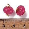 Natural White Jade Dyed Saucer Charms with Rack Plating Golden Tone Brass Bails KK-B103-17B-06-3