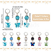 28Pcs 7 Styles Butterfly Glass Pendant Locking Stitch Markers HJEW-SC00092-2