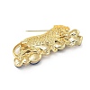 Cheetah Zinc Alloy Rhinestones Brooches JEWB-R055-02G-01-2