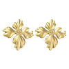 304 Stainless Steel Flower Theme Stud Earrings For Women EJEW-B110-04G-02-1