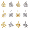 DICOSMETIC 12Pcs 6 Styles Brass Micro Pave Cubic Zirconia Pendants KK-DC0003-29-1