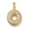 Brass Micro Pave Cubic Zirconia Pendants KK-E061-03G-15-1