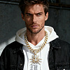 Alloy Full Crystal Rhinestone Halloween Spider Pendant Cuban Link Chain Necklaces for Men FS-WG4B1F3-01-3