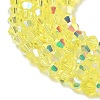 Electroplate Transparent Glass Beads Strands EGLA-K015-18F-3