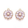Real 18K Gold Plated Brass Micro Pave Cubic Zirconia Pendants X-KK-S360-043B-NF-1