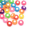 Transparent Flower Acrylic Beads X-TACR-Q007-04-1