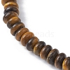 Natural Tiger Eye Rondelle Beaded Stretch Braceletss BJEW-JB09980-08-3