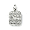 Rack Plating Brass Micro Pave Clear Cubic Zirconia Charms KK-G501-01A-P-1