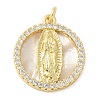 Brass Micro Pave Cubic Zirconia Pendants KK-K298-29C-G-1