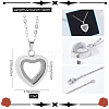 1Pc Stainless Steel Heart Pendant Urn Ashes Necklaces NJEW-CN0001-17P-2