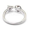 Adjustable Rhodium Plated 925 Sterling Silver Cuff Finger Ring Components STER-I016-042P-3