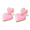 Heart Golden Ion Plating(IP) 304 Stainless Steel Stud Earrings for Women EJEW-L287-046G-2