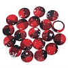 Colorful Oversized Grid Christmas Flat Fabric Metal Cabochons PW-WG3FFEE-03-1