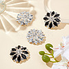 AHADERMAKER 4Pcs 2 Colors Zinc Alloy Rhinestone Ornament Accessories DIY-GA0005-93-4