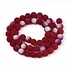 Frosted Transparent Glass Beads Strands GLAA-T032-T8mm-MBB20-2