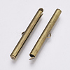 Brass Slide On End Clasp Tubes X-KK-Q747-11I-AB-2