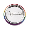 Flat Round Rainbow Strip Iron Brooch X-JEWB-P009-A01-2