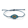 Adjustable Evil Eye Polyester Cord Braided Bracelets for Men Women BI7988-15-1