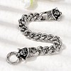 304 Stainless Steel Cuban Link Chains Bracelets for Unisex BJEW-A092-06A-P-2