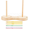 BENECREAT 1 Set Rotatable Wooden Yarn Skein Spinner DIY-BC0005-79-1