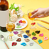 BENECREAT 24Pcs 24 Colors Felt Wine Glass Charms AJEW-BC0004-19-3