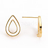 Brass Enamel Stud Earring Findings KK-S356-244B-NF-3