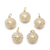 Brass Micro Pave Cubic Zirconia Charms KK-D159-09G-1