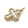 Brass Micro Pave Clear Cubic Zirconia Pendants X-KK-V010-10G-01-2