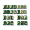 26Pcs Natural Green Aventurine Healing Rectangle with Letter A~Z Display Decorations G-K335-07F-1