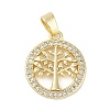 Rack Plating Brass Micro Pave Cubic Zirconia Pendants KK-H509-20G-02-1