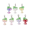 7Pcs 7 Colors Lily of the Valley Acrylic & Glass Pendant Decorations HJEW-JM02414-1