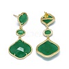 Natural Jade Dangle Stud Earrings EJEW-L228-08A-2