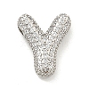 Platinum Plated Brass Micro Pave Cubic Zirconia Pendants KK-L073-001P-Y-1