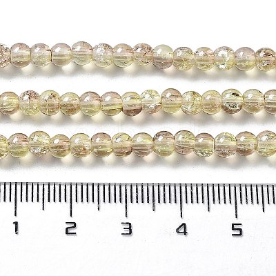 Spray Painted Crackle Glass Beads Strands CCG-Q002-4mm-05-1